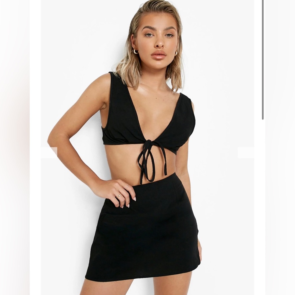 Linen tie front beach Co Ord set- never worn!